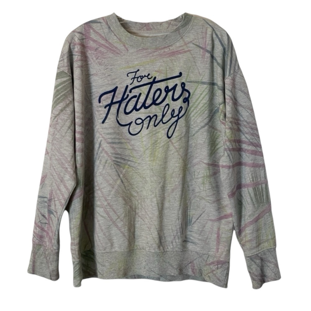 Pull&Bear Gray Sweatshirt with Blue Text